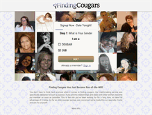 Tablet Screenshot of findingcougars.com